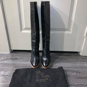 WOMEN’S ITALIAN DESIGNER BLACK LEATHER BOOTS